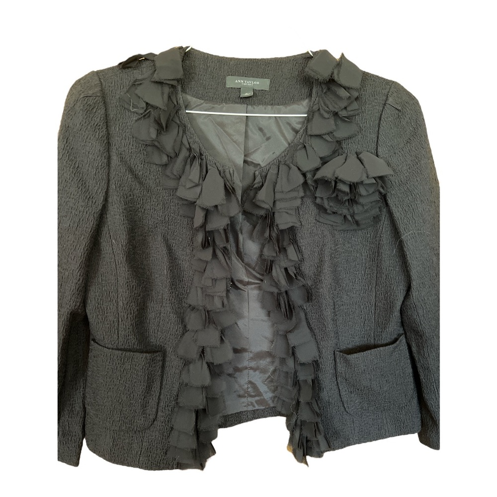 Ann Taylor Black Ruffled Jacket - Picture 3 of 9